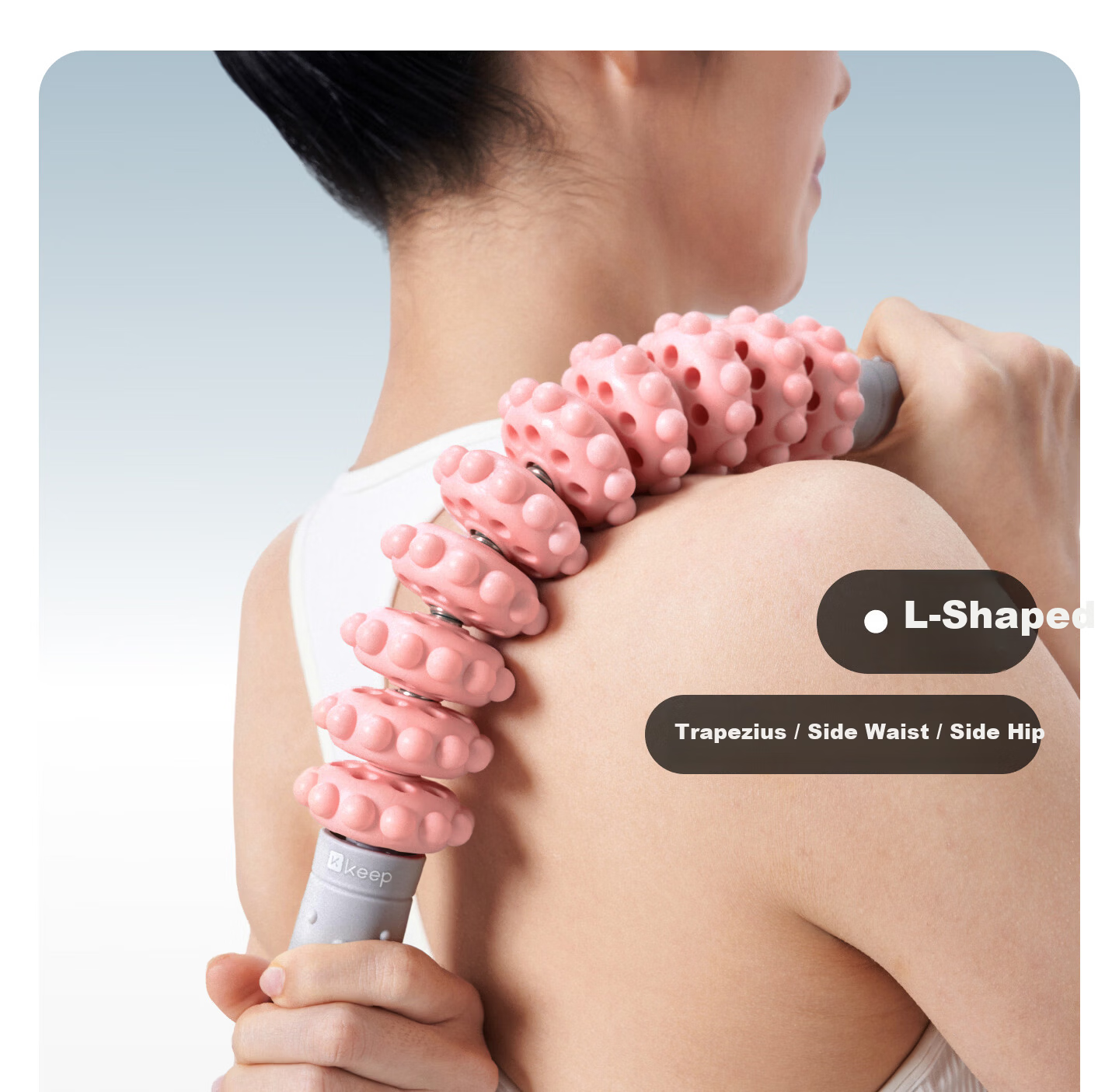 Keep Wolf Tooth Massage Roller, Calf Muscle Fascia Relaxation Deep Traction Full Body Massager, Pink 8