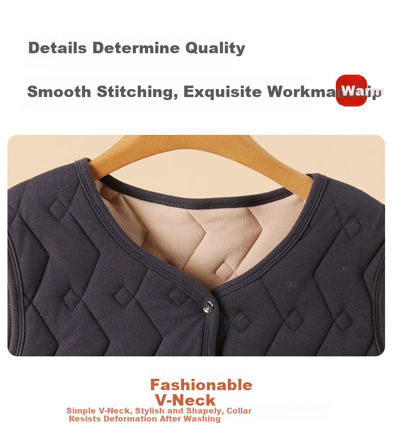 LangSha Men's Thermal Vest Fleece Lined Thickened Autumn Winter Wool Blend Middle-aged and Elderly Cardigan Vest Dad Warm Sleeveless Jacket 11