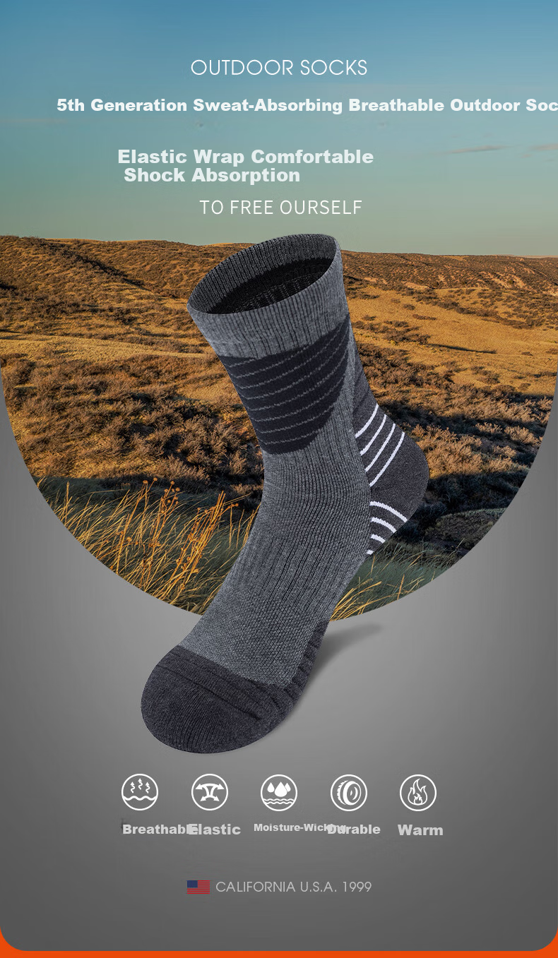 TFO 5th Generation Hiking Socks Breathable Sports Mountaineering Outdoor Running Socks C2202471 Men's Military Green M 2
