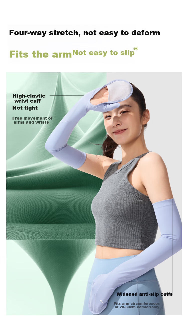 Beneunder Sun Protection Ice Silk Arm Sleeves for Women, Anti-Slip Silicone Cycling Arm Covers for Forearms And Back, Twilight Black AL379 10