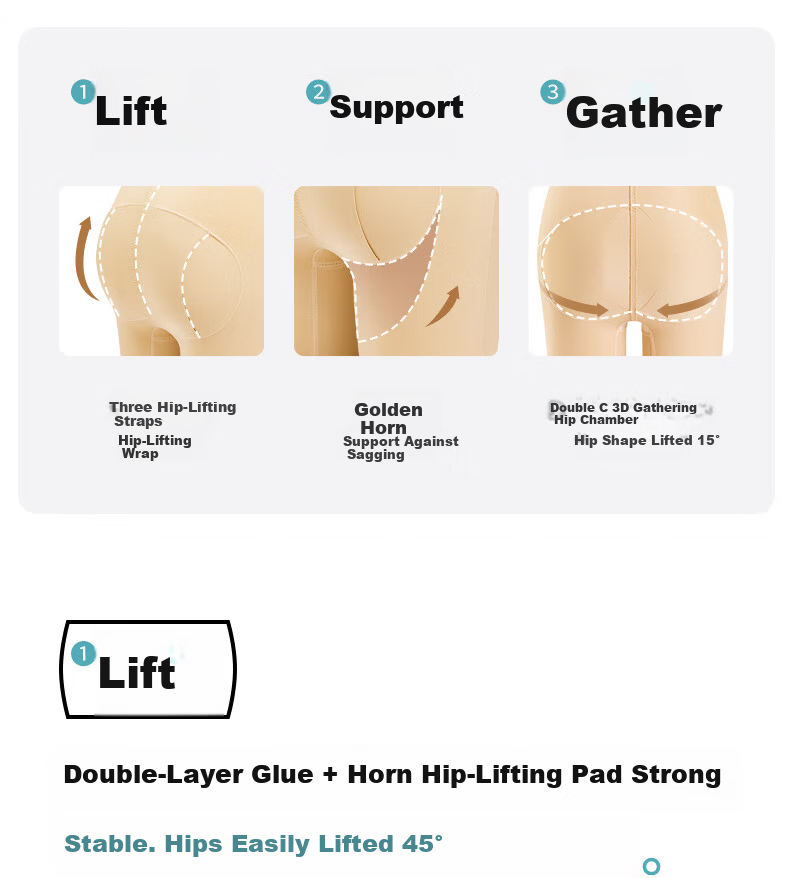 GRACEWELL High Waist Tummy Control Women's Shapewear Pants, Floating Lift, Strong Abdomen Compression, Seamless Hip Lift, Waist Shaping, Postpartum Body Shaping, Nude Color, Size L 5