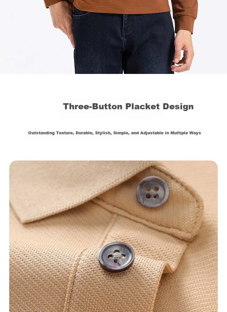 Langdun Long Staple Cotton Spring New Men's Long Sleeve Striped Polo Shirt Business Top 9
