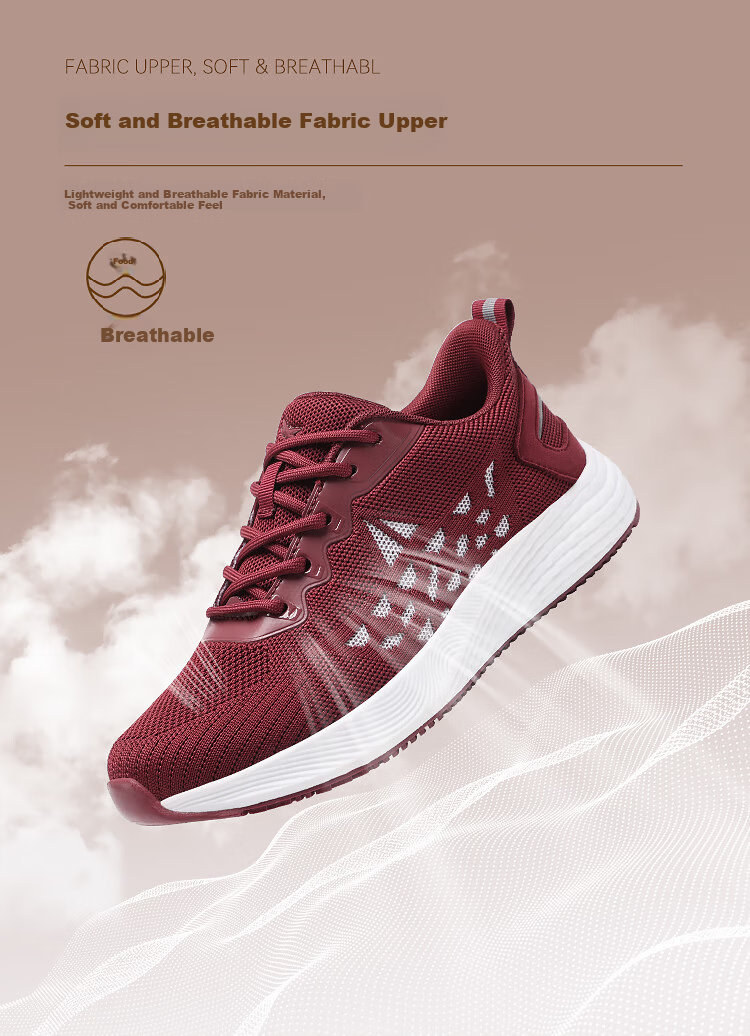 RED DRAGONFLY Women's Mesh Casual Shoes Qi Ji Red Versatile Travel Shoes Lightweight Running Sports Shoes WXB151872 Red Size 36 3