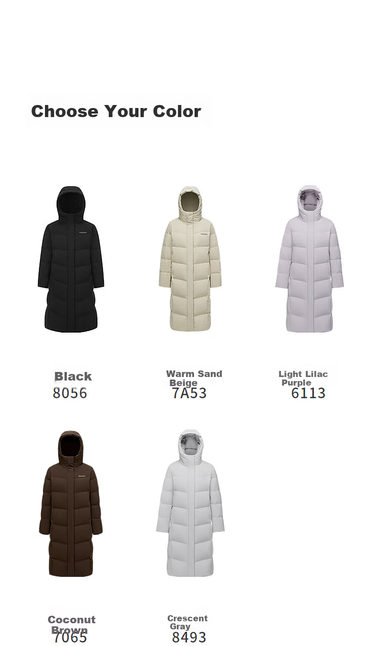 Bosideng Off-Season Winter 90% Down Women's Slim Fit Extra Long Casual Thickened Hooded Stand Collar Coat 6