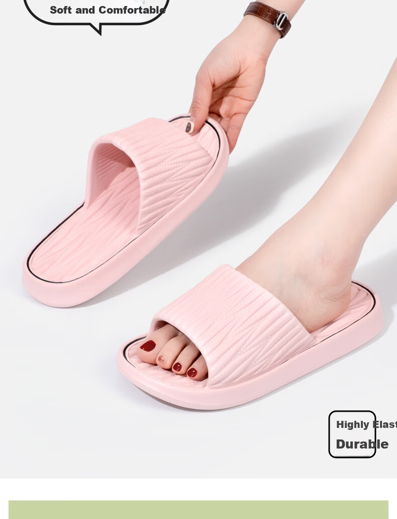 Grace Slippers, Comfortable Breathable Soft Sole EVA, Outdoor Couple Style, Home Thick-Soled Slippers for Summer, Gray, Size 40-41 4
