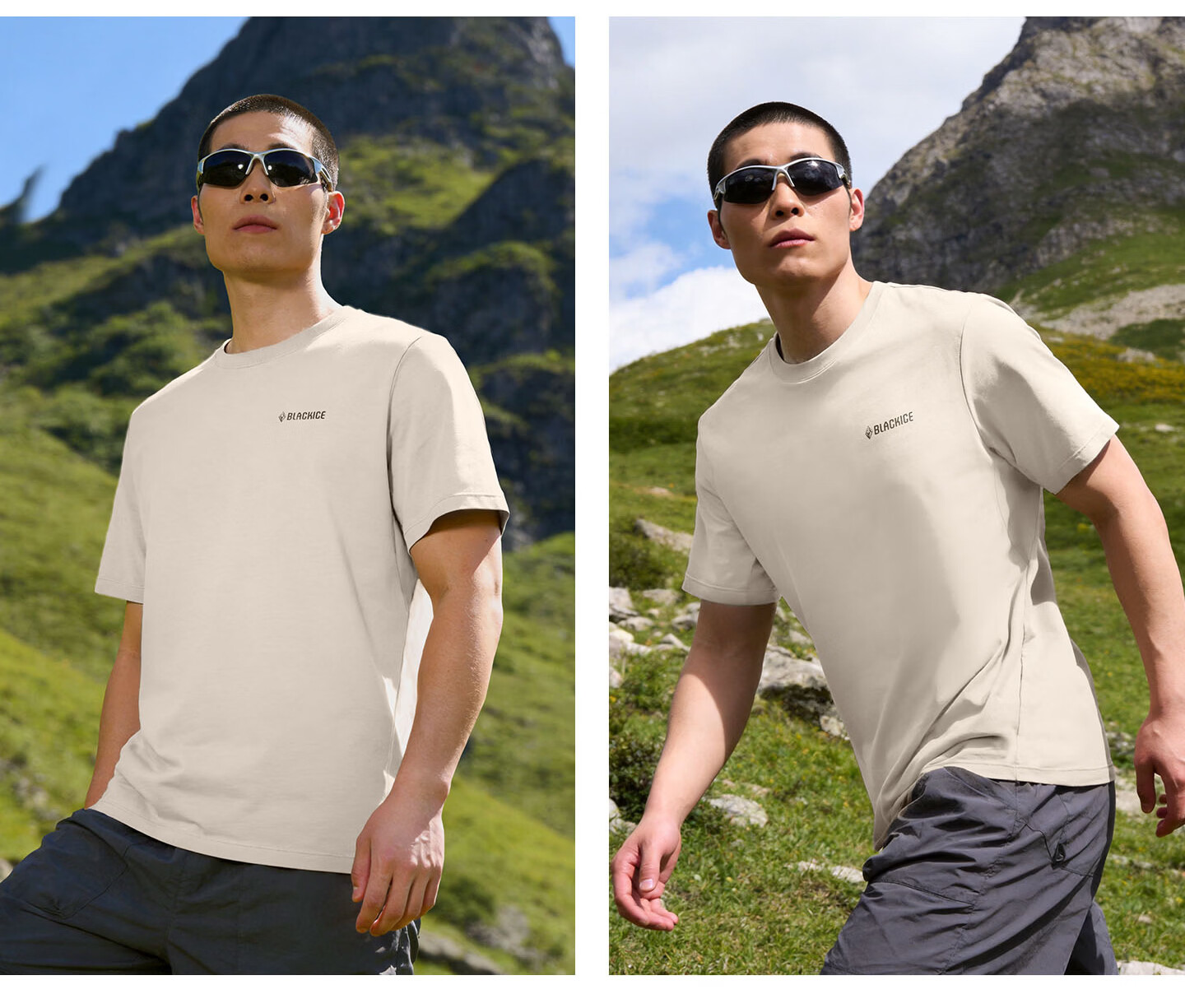 BLACKICE Men's Spring Summer Outdoor Cooling Antibacterial Breathable Sun Protection Short Sleeve Soft Comfortable T-Shirt 15