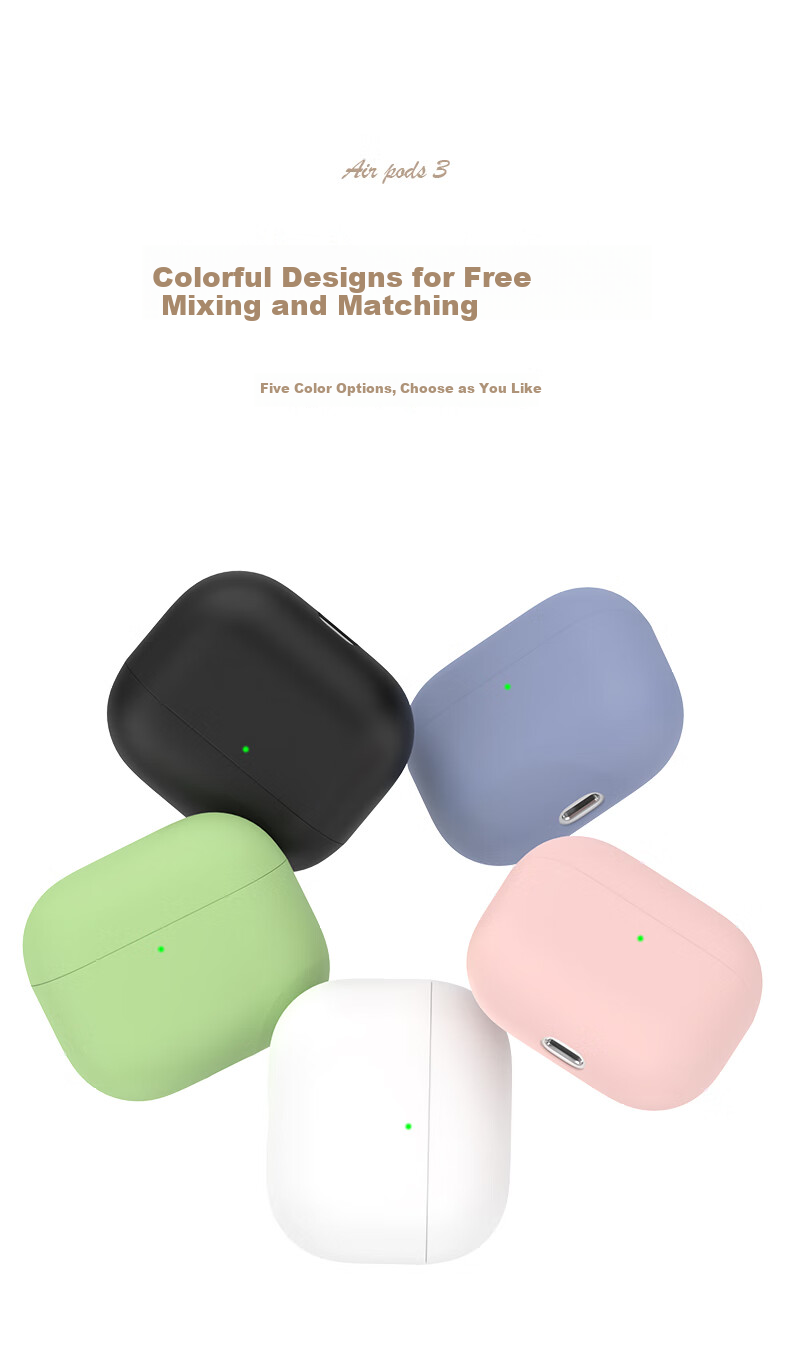 CangHua AirPods 3 Case, Transparent Shockproof Anti-Dust Soft Shell for Apple Bluetooth Earphones [With Lanyard] 3