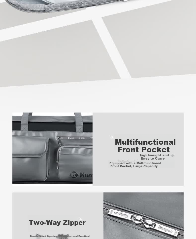 KUMPOO 26th Anniversary New Badminton Bag Durable Waterproof Heat-Resistant Sports Handheld Shoulder Bag Xunfeng KB-663 Silver/Grey 11
