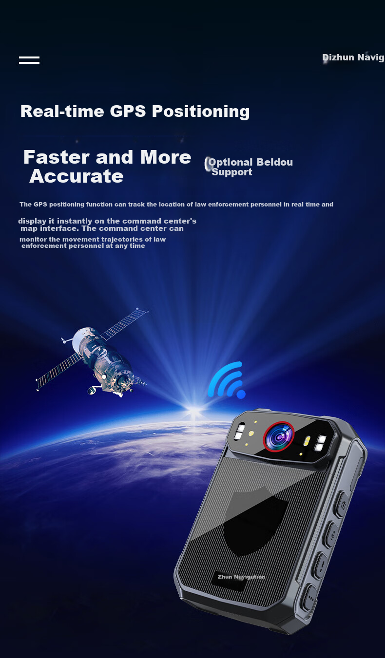 Zhunhang 4G Law Enforcement Recorder with GPS Beidou Positioning Remote Monitoring Audio Real-time Dispatch Camera G5-64G 4