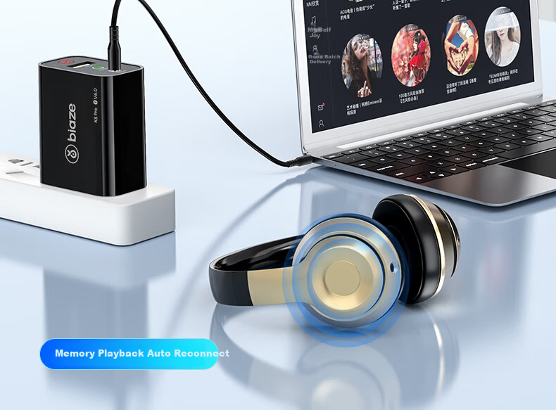 BIAZE Bluetooth Receiver 6.0 Adapter to USB Drive Speaker AUX for Vintage Amplifier Headphones Lossless Wireless Transmitter for Desktop Laptop TV Audio Module 20