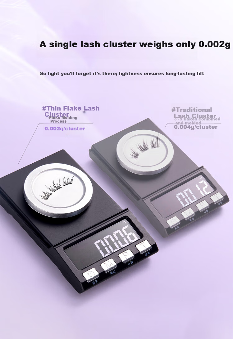 Meifuyu Thin Strip Glue-Free False Eyelashes Blue Tears 60 Clusters Self-Adhesive Lightweight Comfortable No Removal MF8840 8