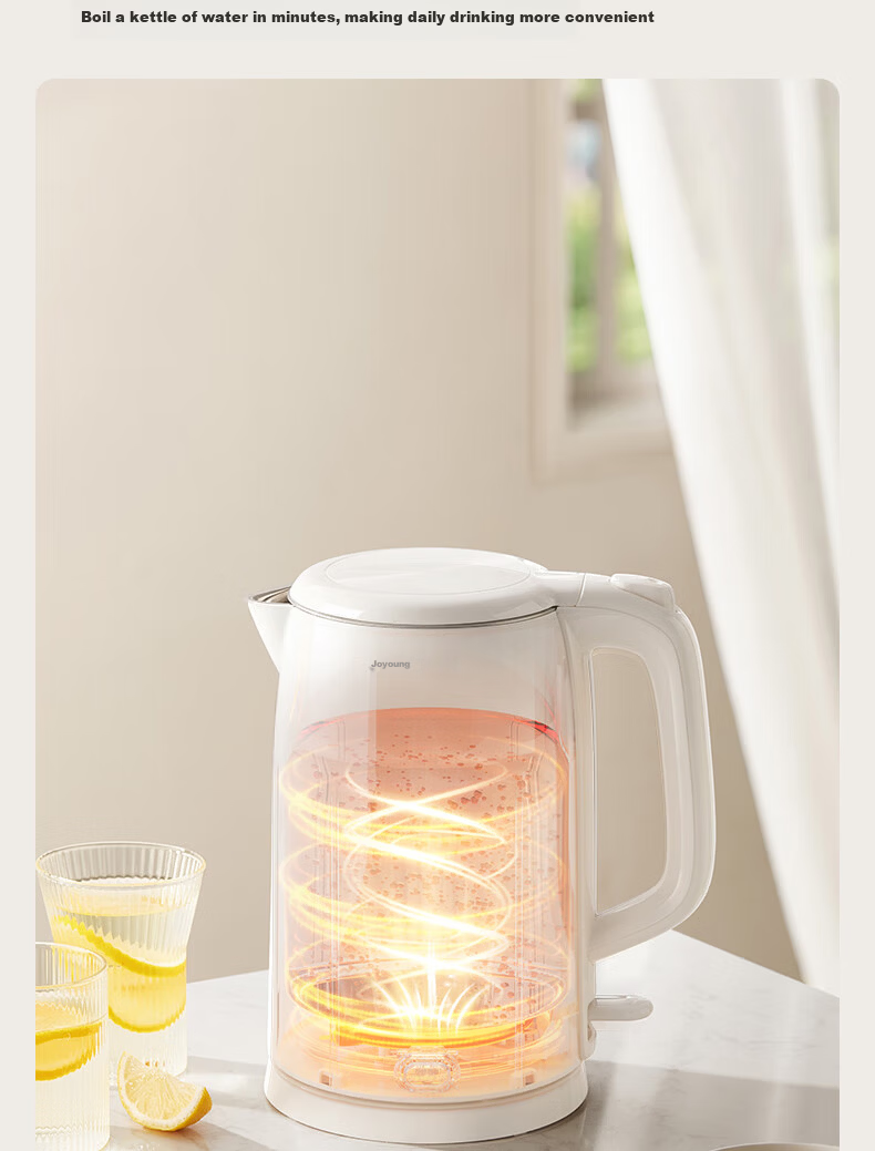 Joyoung ZMD Safe Series 2L Electric Kettle, One-Button Keep Warm, 304 Stainless Steel, Double-Layer Anti-Scald K20FD-W6391 9