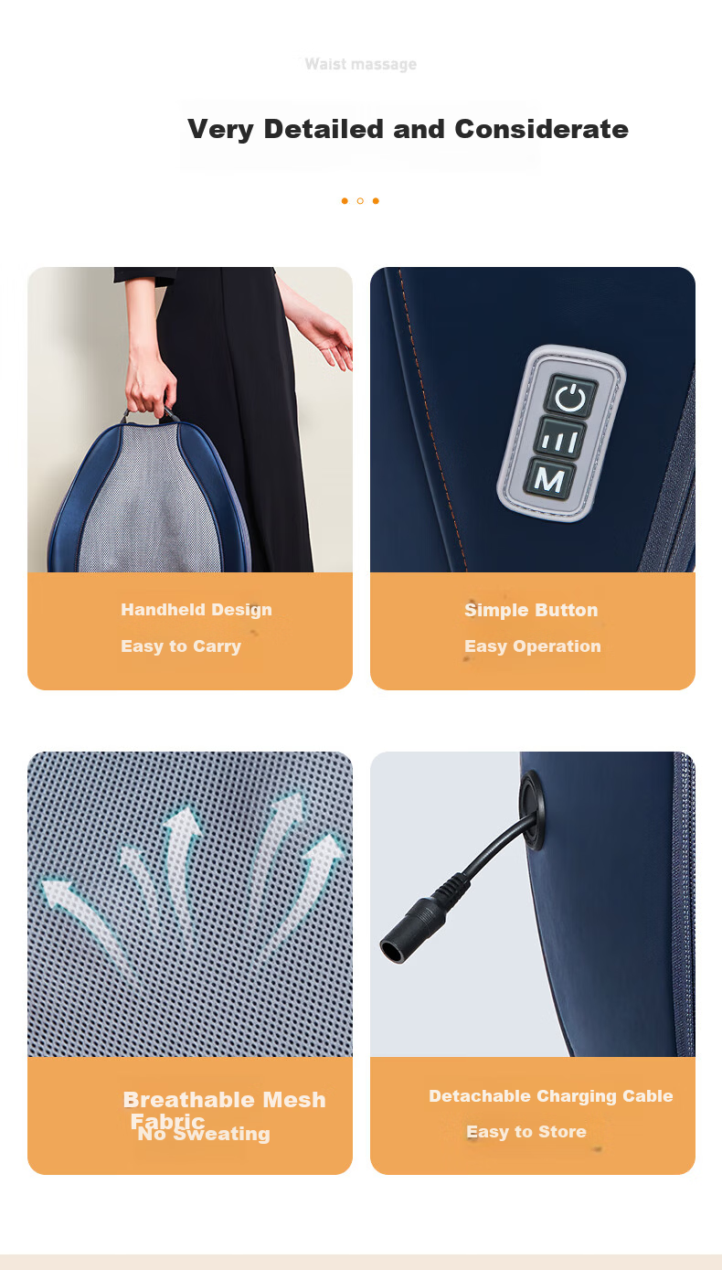 CLORIS Waist Massager Lumbar Spine Massage Cushion Back Massager Kneading Heat Therapy Lumbar Muscle Strain Massager Gift for Parents and Wife E830B 16