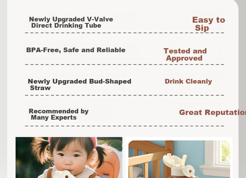 Kamidi Children's Insulated Bottle Infant Thermos Water Bottle Small Age Baby 316L Stainless Steel Straw Baby Bottle 400ml 3