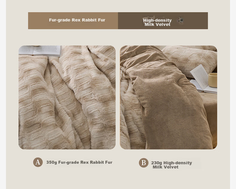 La Torretta High-Weight Milk Velvet Squirrel Fur Bedding Set, Winter Thickened Flannel Duvet Cover And Bed Sheet, Standard Size 1.8 3