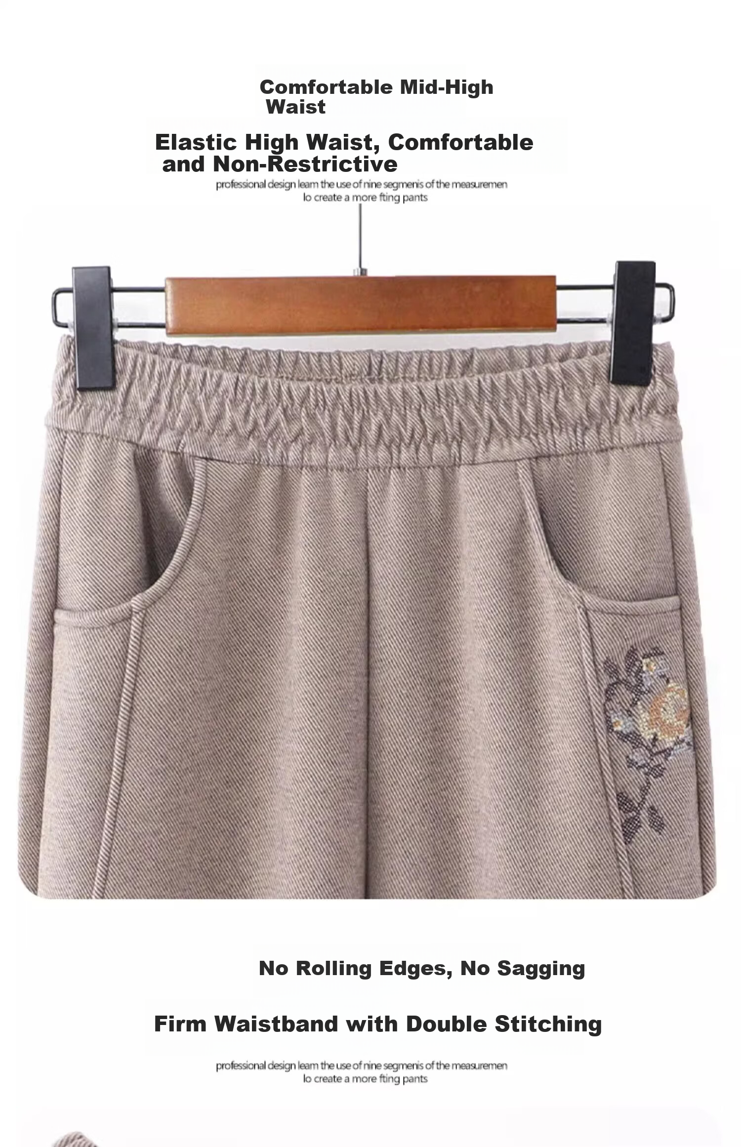 Datang Madam Autumn Winter Mom Pants Middle-aged and Elderly Women Small Size Elderly 50s-60s Grandma Autumn Straight Long Pants 10