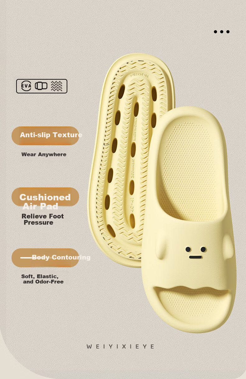 Pig Daddy Women's Home Slippers Non-Slip Soft Sole Odor-Resistant Bathroom Slippers Cute Couple Memory Foam Men's Black Size 42-43 8