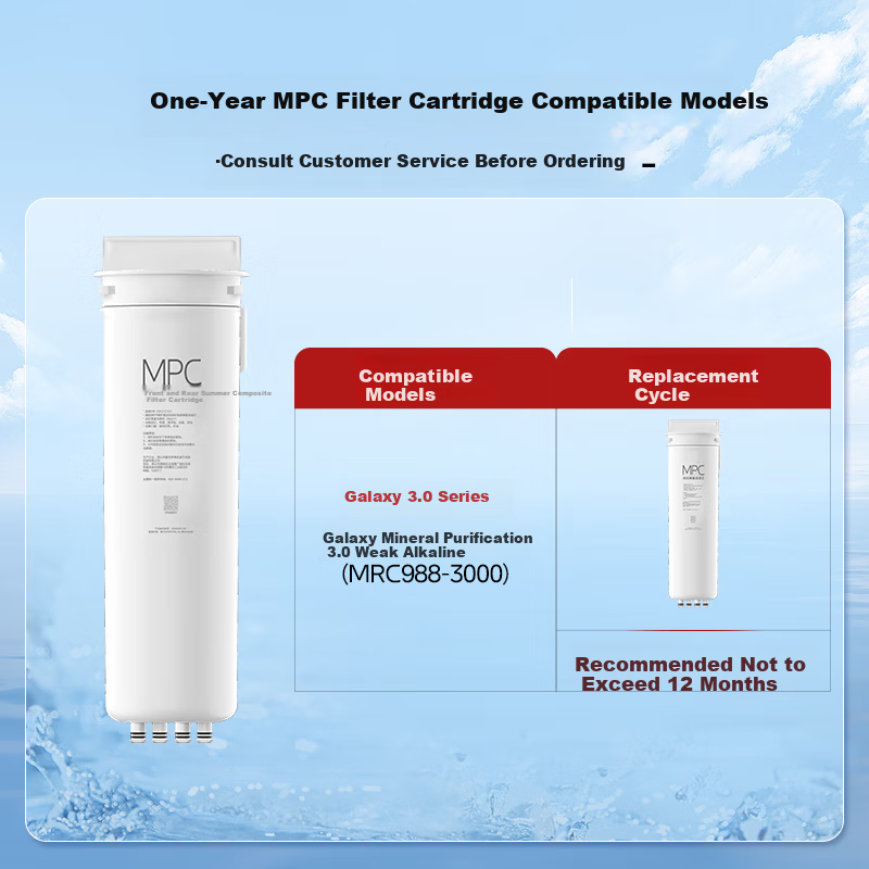 Midea MPC Filter Cartridge for Galaxy 3.0 Mineral Weak Alkaline Water Purifier 1200G MPC Filter Cartridge