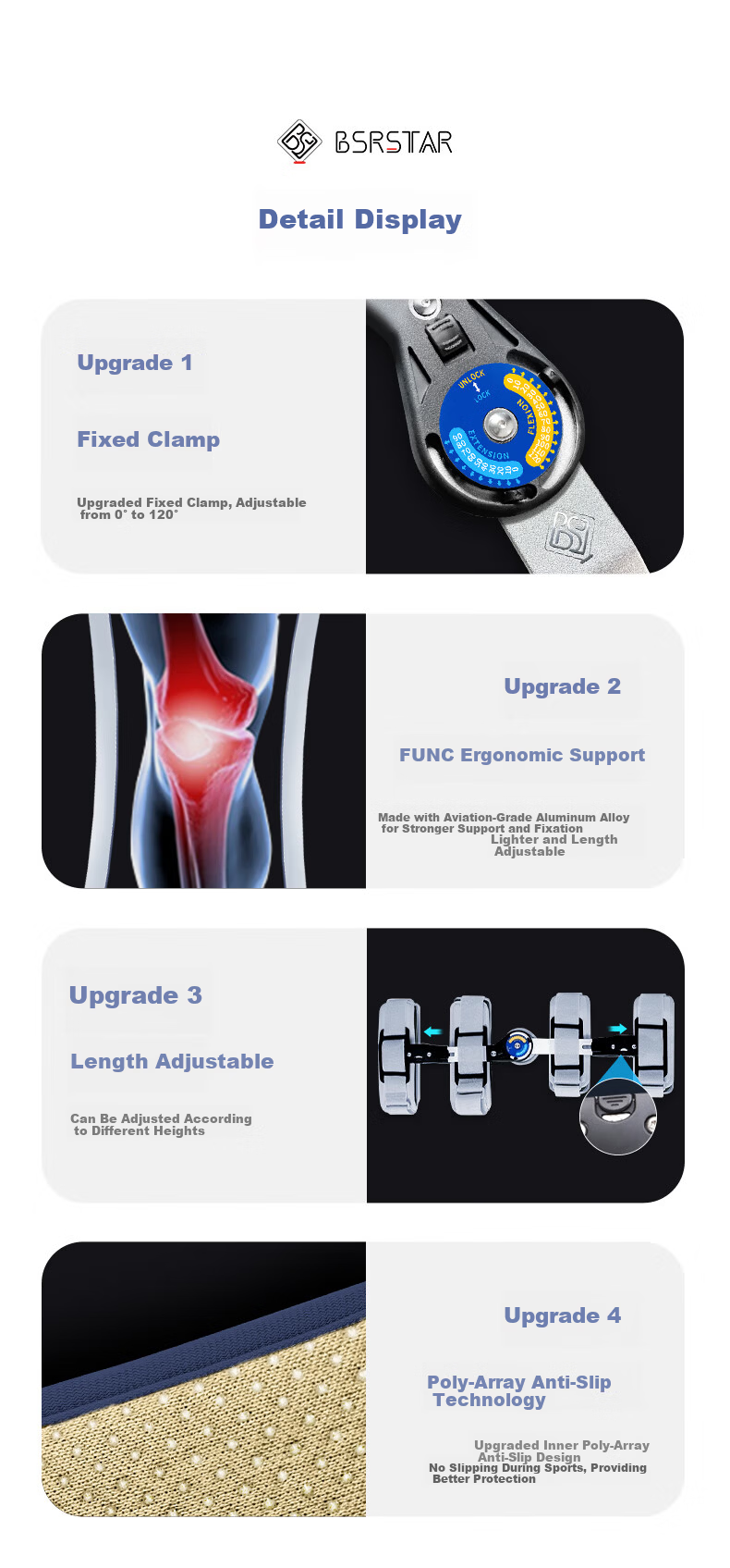 Baisrui Knee Joint Support Brace Medical Knee Brace for Meniscus Injury Adjustable Professional Knee Support 11