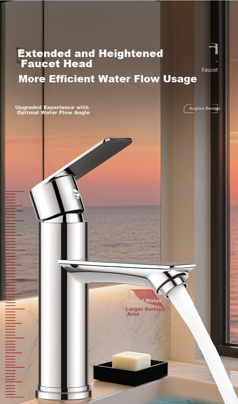 Baihan Basin Faucet Bathroom Sink Faucet Washbasin Splash-proof Hot and Cold Water Faucet 7