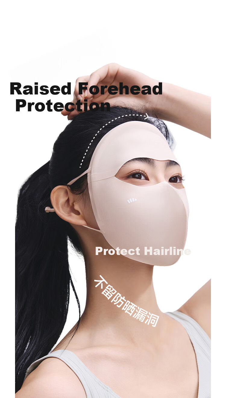 Beneunder Sunscreen Face Mask for Women UV Protection Medical Beauty Full Face Shield High UV Resistance Stylish Face Bikini Cycling Face Guard Mountain Gray 9