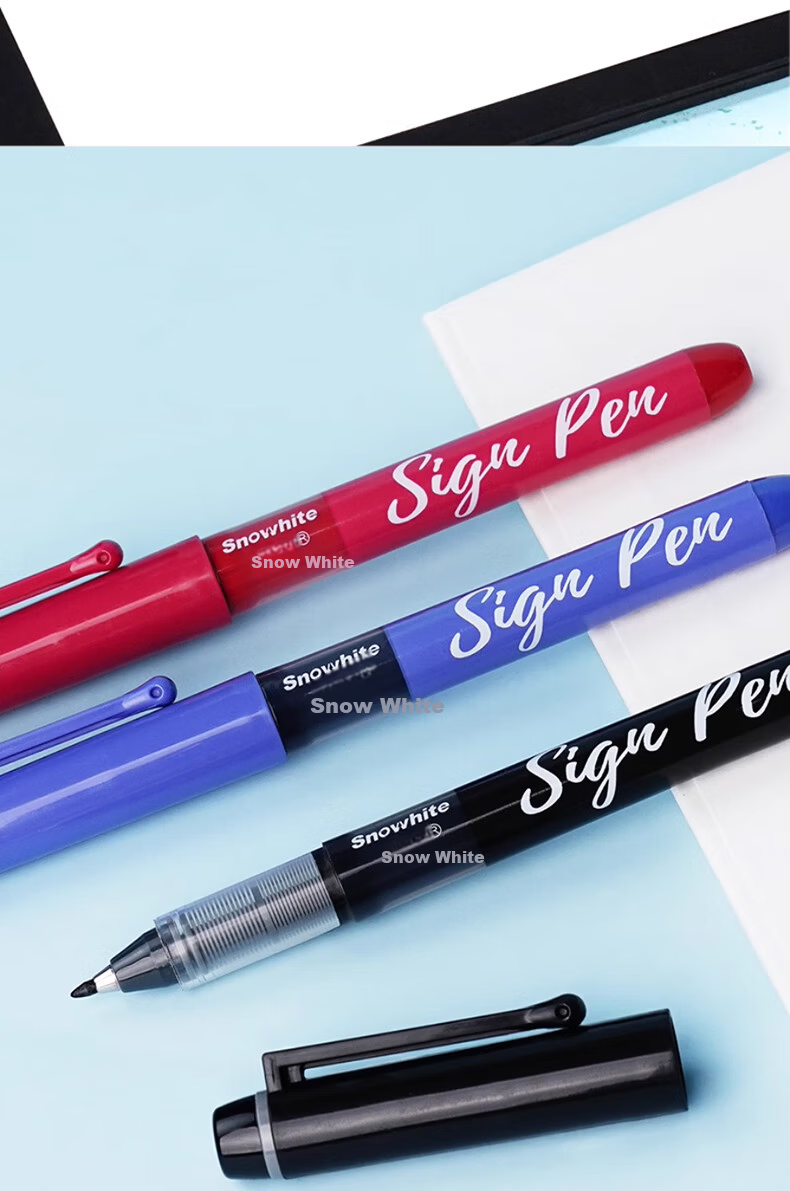 Snowhite 1.0mm Liquid Ink Gel Pen Soft Tip Black Neutral Pen Handwriting Practice High-Value Business Office Signature Liquid Ink Large Capacity Red Pen S1 Red 3-Pack 8