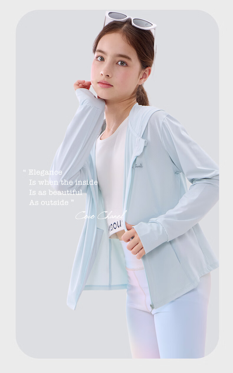 Disney Girls' Summer Sun Protection Jacket UV Protection Kids' Ice Silk Lightweight Coat 1A012 Blue Size 175 6