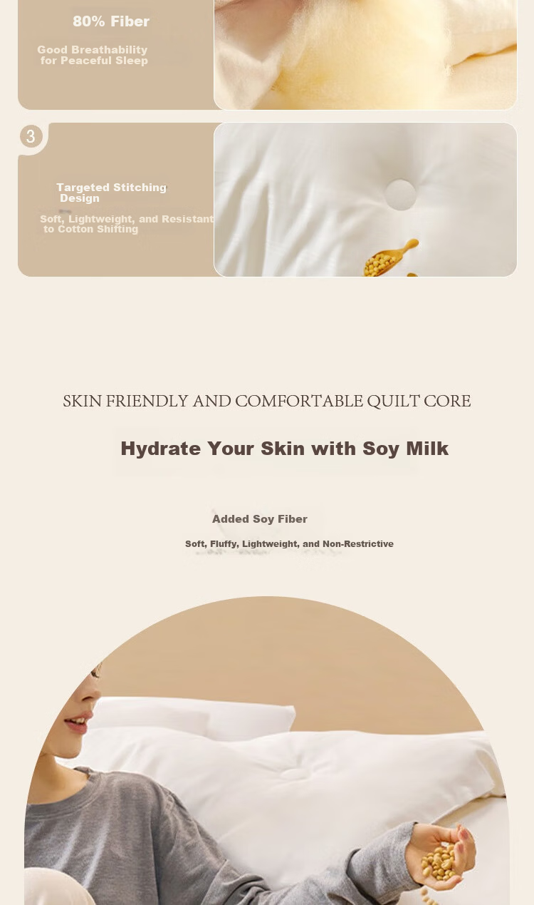 Ranpai Fiber Quilt, White Hotel Comforter, Class A Antibacterial Seven-Hole Spring And Autumn Duvet, Double Size Approximately 4 Jin (2kg), 200*230cm 2