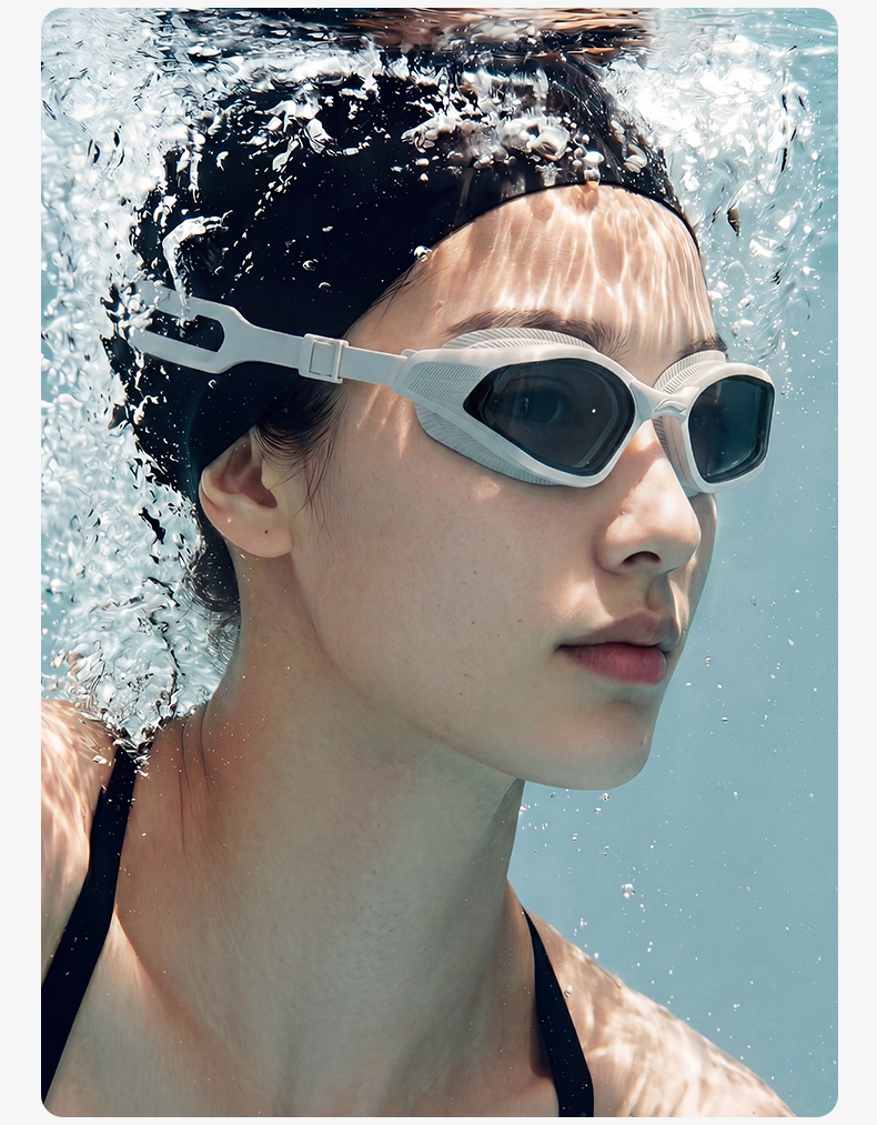 LI-NING Prescription Swimming Goggles HD Waterproof Anti-Fog Swim Cap Set Professional Swimming Glasses 19