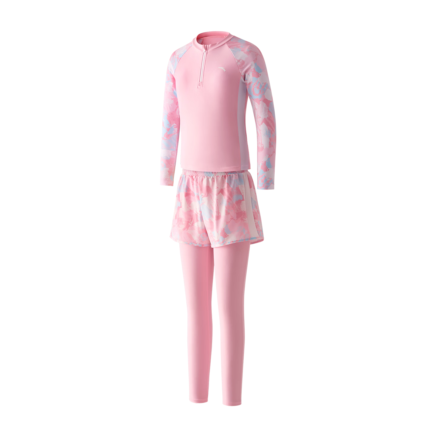 ANTA Kids Girls Sun Protection Long Sleeve Long Pants Two-Piece Swimsuit 2026 New Surfing Beach Training Swimwear