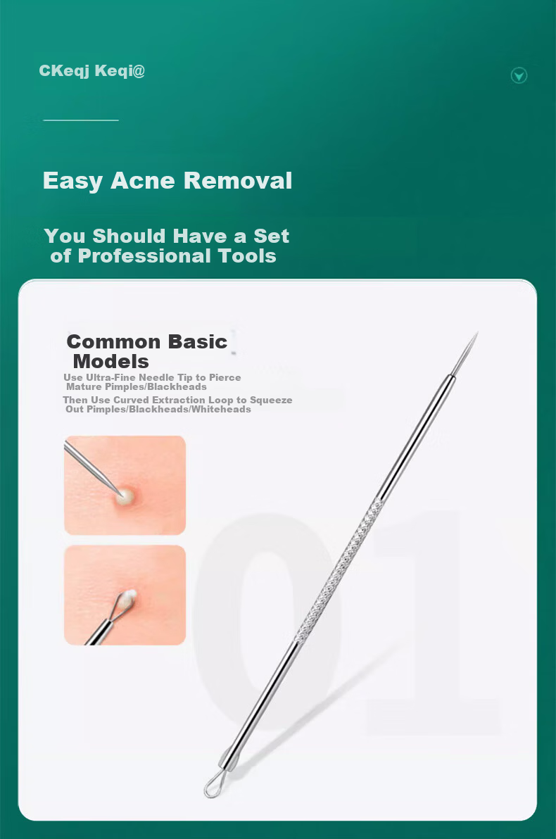 Keqi Double-Ended Blackhead and Acne Extractor Tool Set, 5 Pieces 3