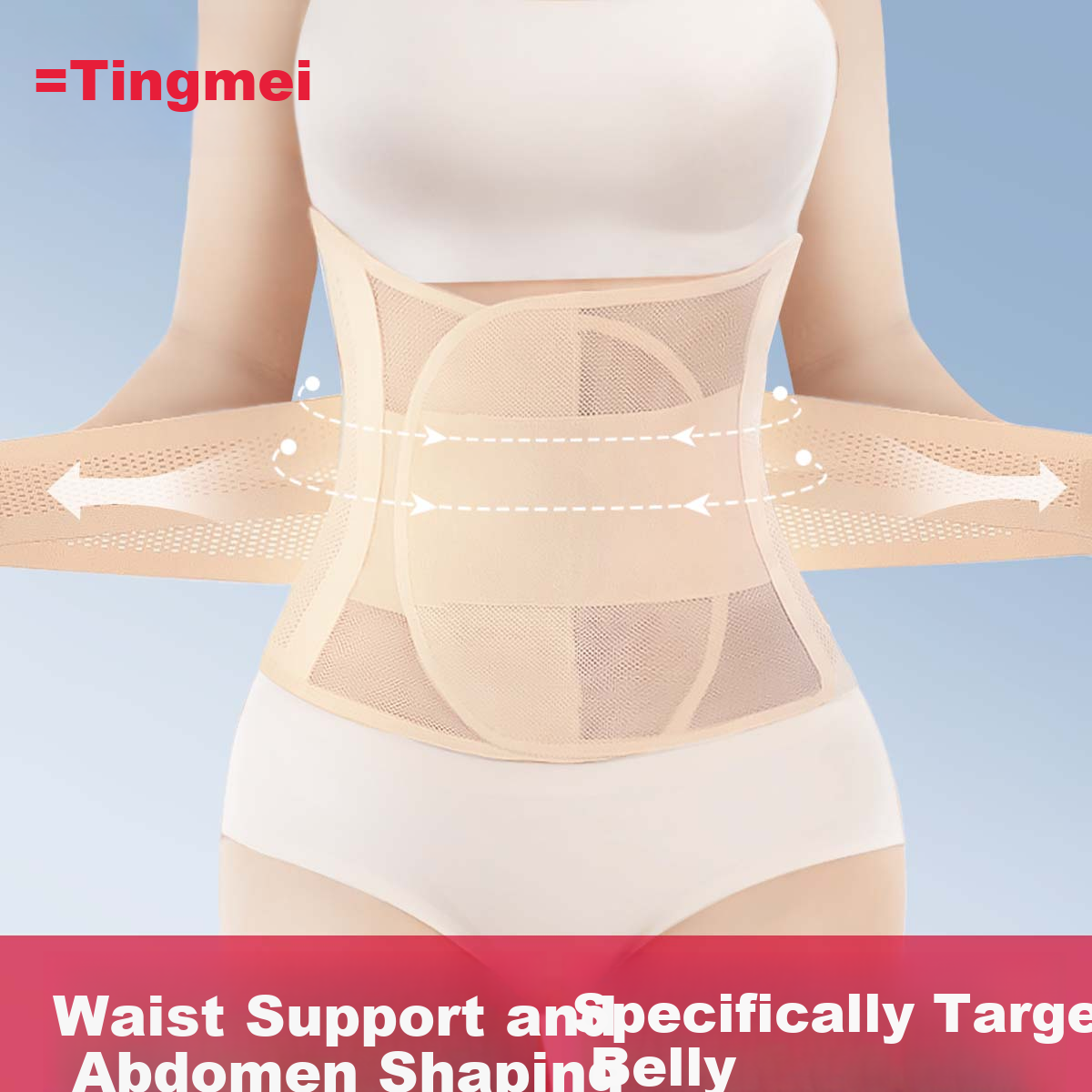 Tingmei Waist Slimming Abdominal Belt Waist Trainer Strong Shaping Thin Yoga Fitness Postpartum Body Shaper for Women
