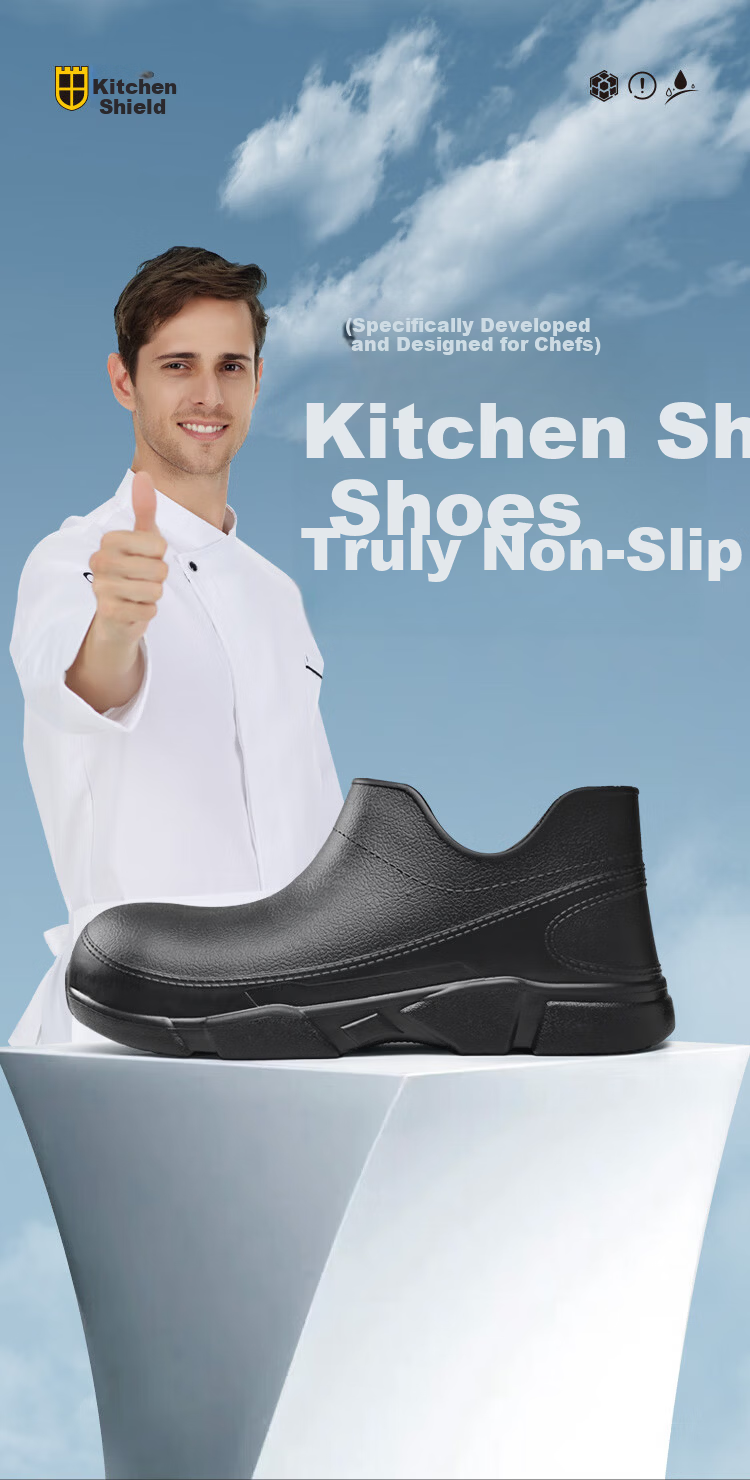 Chudun Chef Shoes, Non-Slip, Waterproof, Oil-Resistant, EVA High-Top, Autumn Kitchen Work Shoes for Men, Size 41 3