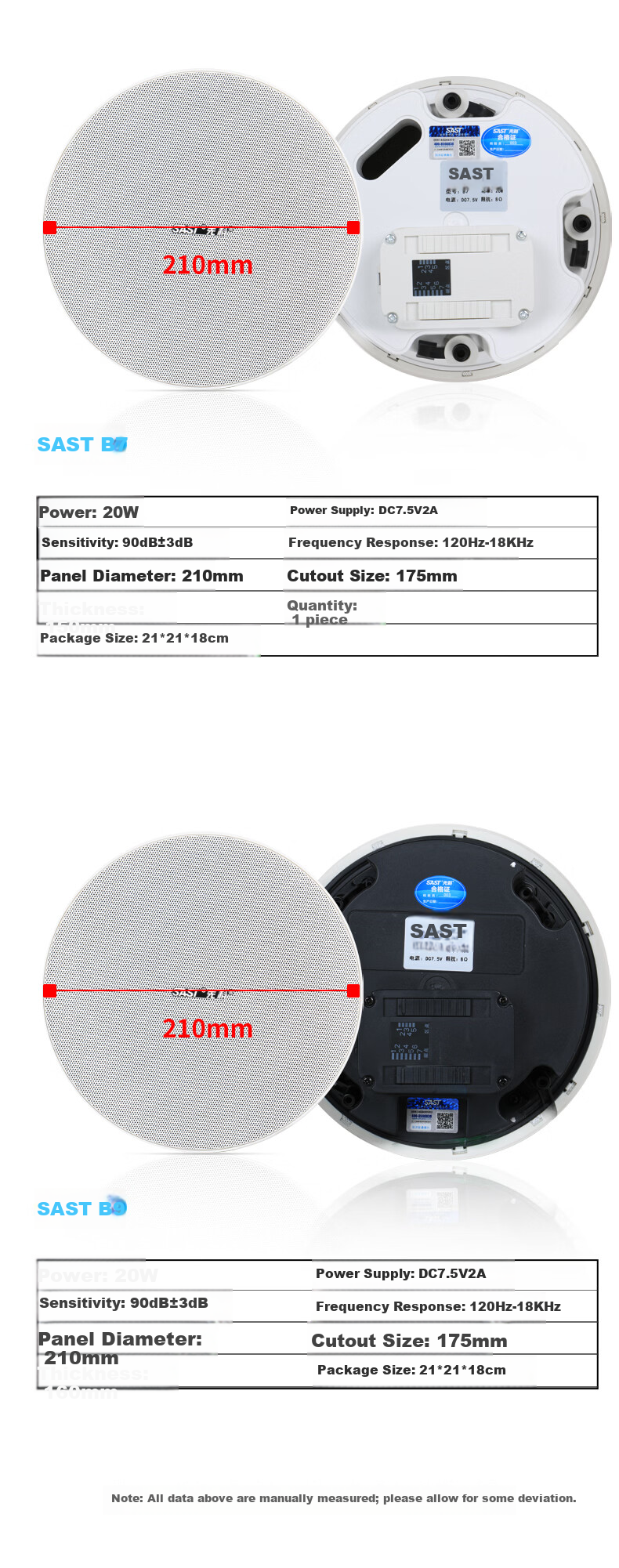 SAST Wireless Wall-Mounted Speaker Set Bluetooth Speaker Public Address Home Shop Conference Campus Supermarket Background Music System Host Speaker Combo One-to-Four K54 12