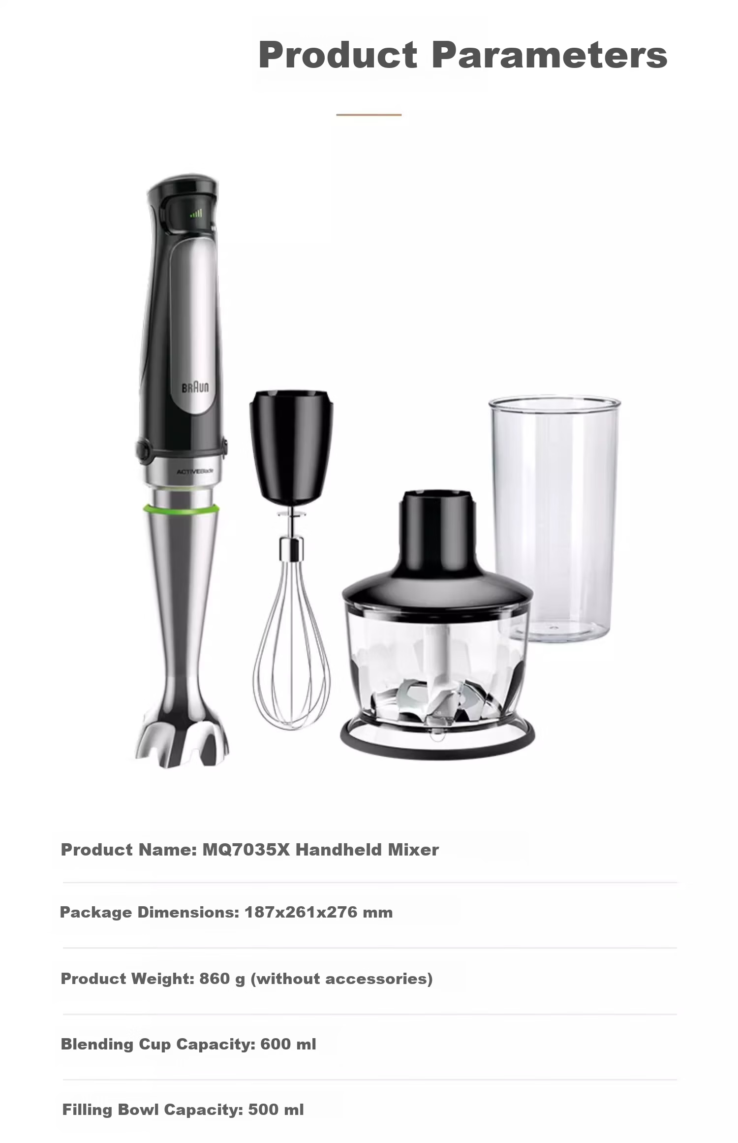 BRAUN Baby Food Processor MQ7035X Multifunctional Handheld Baby Food Maker for Home Use 10