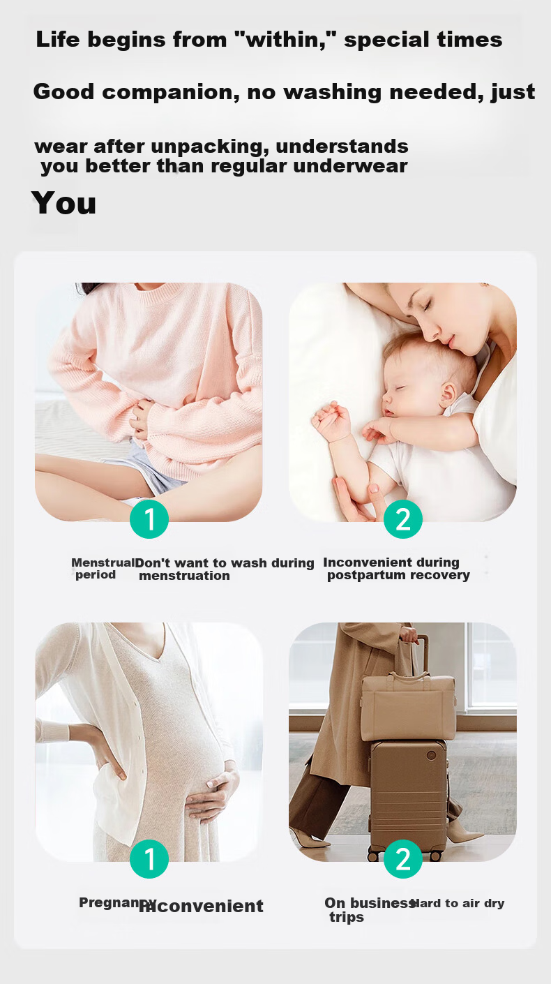 CHUYISHENG High-Waist Disposable Underwear for Women, Pure Cotton Daily Use, Maternity Plus Size, Individually Packaged, Sterilized, No Washing Required, 5 Pieces, 2XL 13