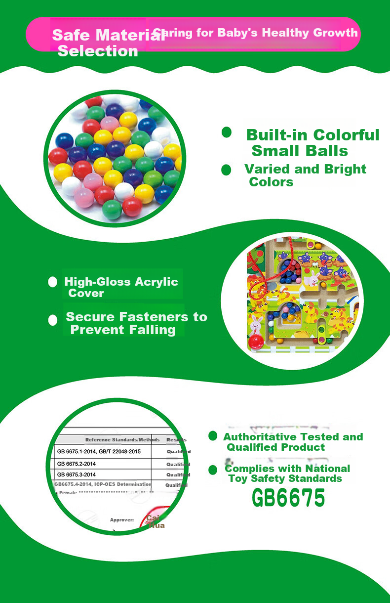 DHA Children's Magnetic Maze Rolling Ball Educational 3D Puzzle Toy Early Learning Book Penmanship and Thinking Training 8
