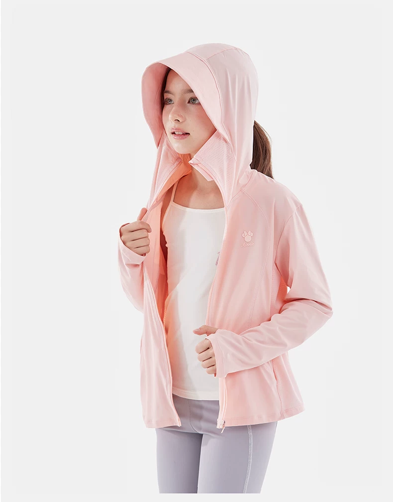 Disney Girls' Summer Sun Protection Jacket Kids UV Protection Skin Jacket Big Children Ice Silk Coat 10001 White 130 8