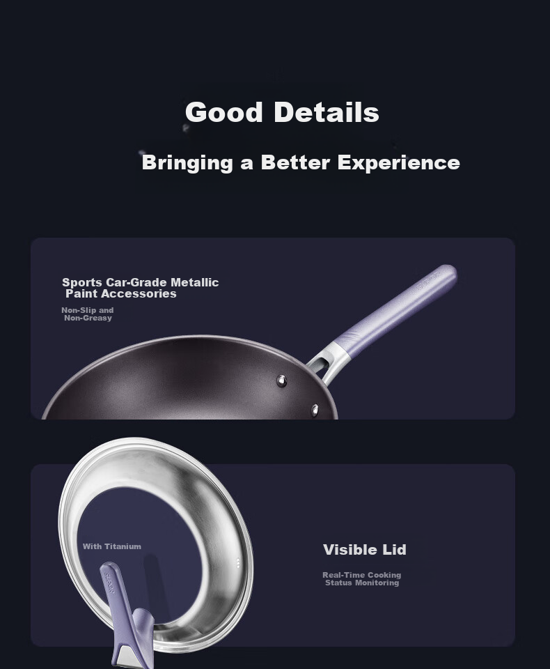 SUPOR Titanium Non-Coated Stainless Steel Non-Stick Wok, Flagship Version 30cm Induction Cooker Stir-Fry Pan EC30JGC03 31