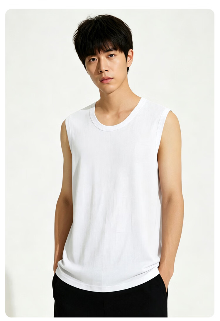 Little Nurse Men's Cotton Breathable Wide Shoulder Sleeveless Tank Top T-Shirt 11