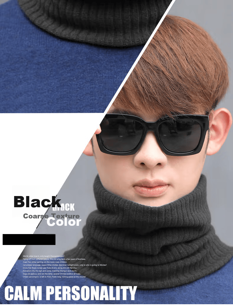 Cavalry Men's Winter Neck Warmer Scarf Cycling Headgear Windproof Cold-Resistant Face Mask Skiing Bicycle Head Cover Black 6