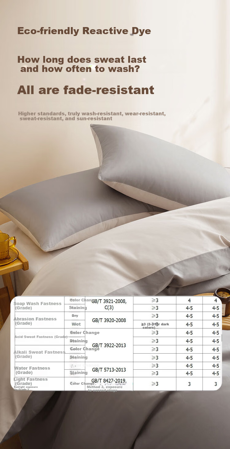 JD Jingzao 100% Cotton Four-Piece Bedding Set Antibacterial All-Cotton Bed Sheet and Duvet Cover 220x240cm for 1.8/2.0m Bed Gray 7