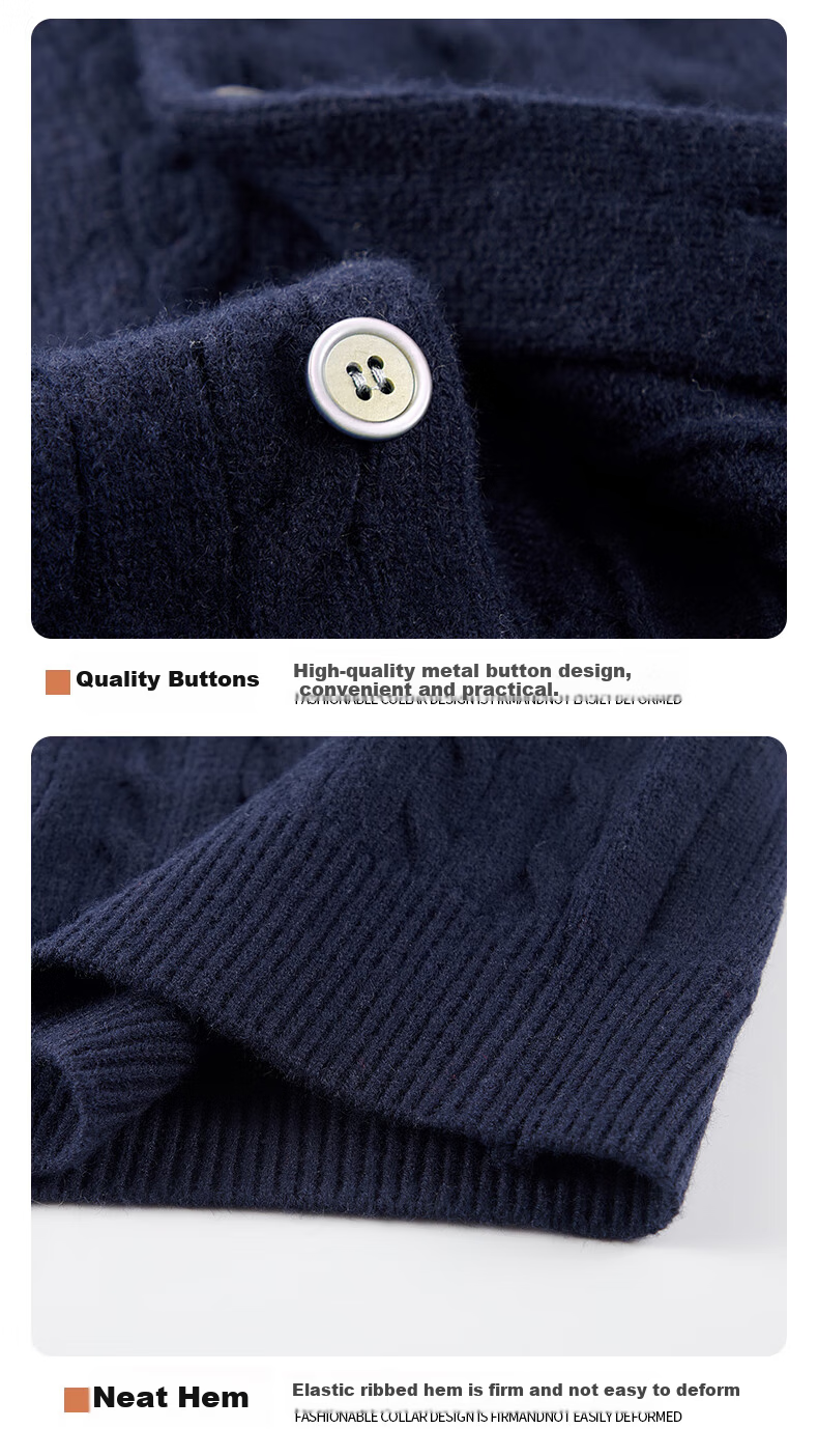 ROMON Men's Knitted Cardigan Spring Autumn Casual Loose Drop Shoulder Sweater Round Neck Jacket Black M 7001 17