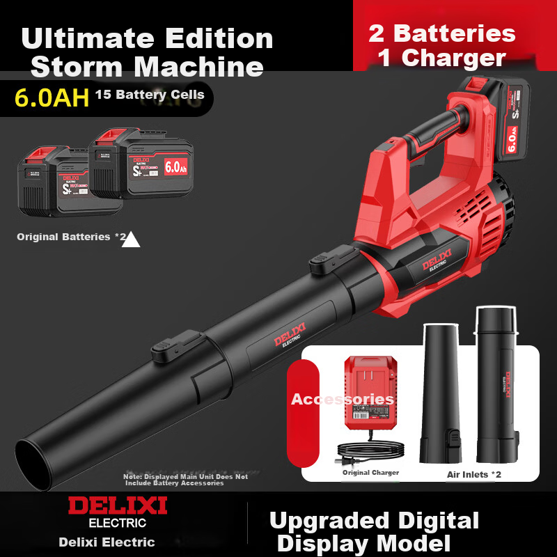 DELIXI ELECTRIC Lithium Battery Blower Snow Blower Cordless High-Power Dust Blower Strong Dust Remover
