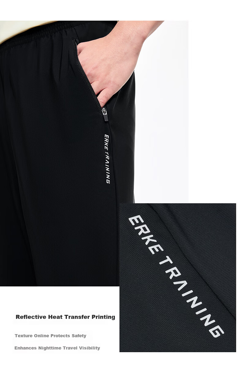 ERKE Knitted Capri Pants, Summer Ice-Cool Sun Protection Trousers, Straight-Leg Outdoor Casual Pants for Men, UPF50+ Versatile Sports Long Pants 15