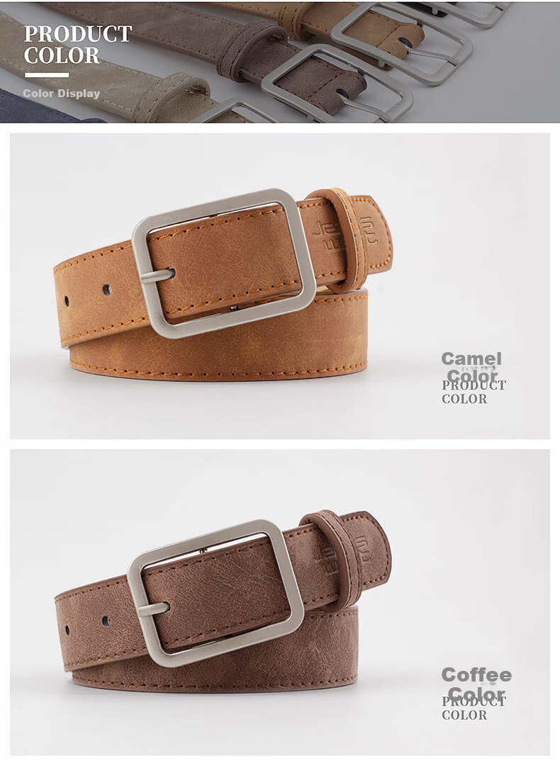 Jeanswest New Korean Style Pin Buckle Men's Leather Belt Casual Versatile Waistband Trendy Men's Pants Belt Ins Style 3