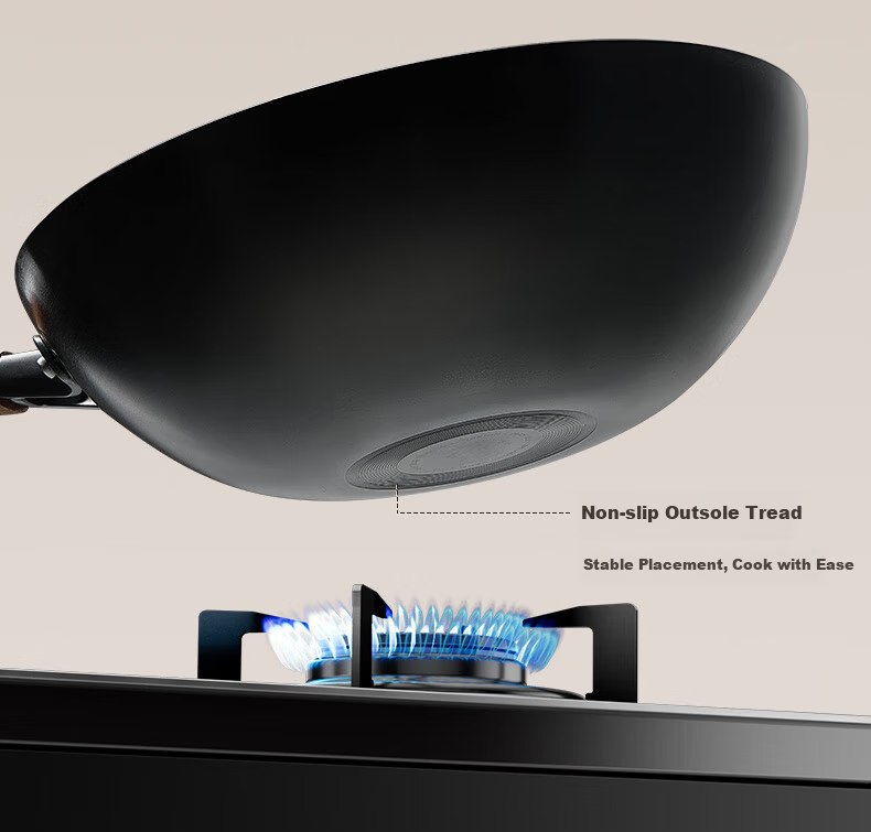ASD 32cm Titanium Iron Non-Stick Wok with Fluorine-Free Coating for Gas Stove, Suitable for 4-6 People 19