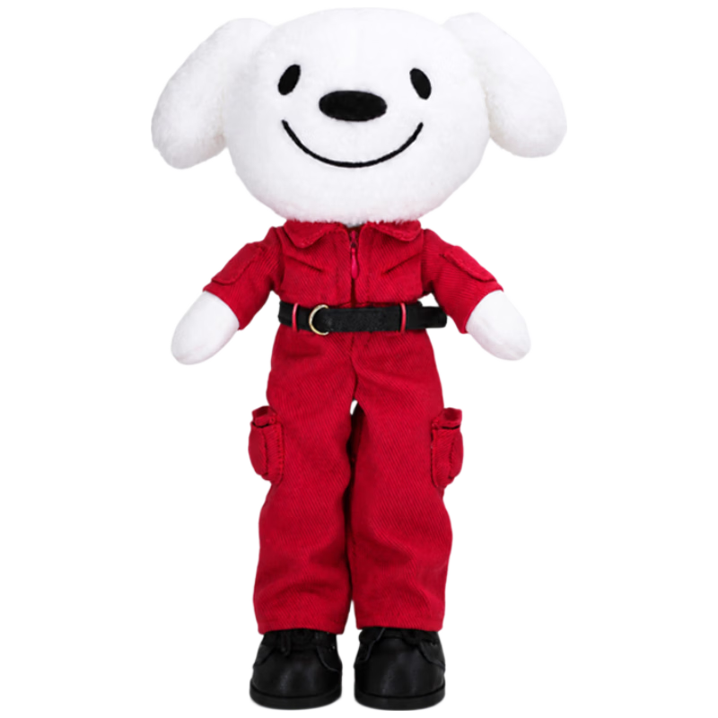 JOY&DOGA Mascot Plush Toy JOY Long-Legged Plush Doll - Red Jumpsuit Outfit