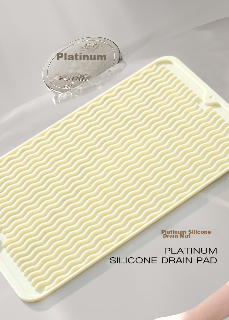 Qiqijia Silicone Draining Mat, Heat Insulation Pad, Kitchen Countertop Protector, Non-Slip Mat, Cutting Board Holder, Anti-Scalding Table Mat, Pot Holder 3