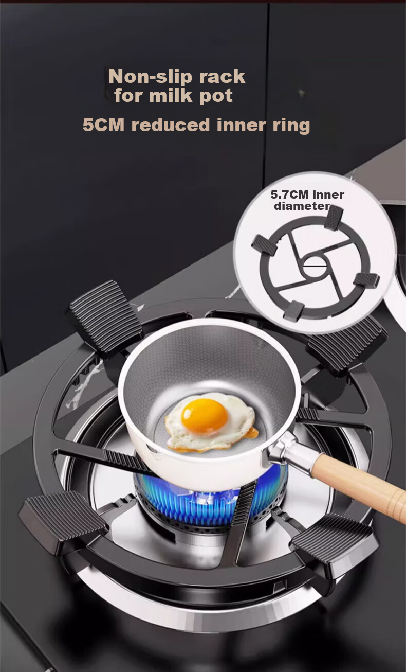 Beishi Non-Slip Gas Stove Pot Stand Small Pot Rack Milk Pot Rack Kitchen Stove Rack Support for Pointed Bottom Pot Round Bottom Pot Wok Auxiliary Accessory Universal 4-5 Claw Non-Slip Cooking Pot Rack 7